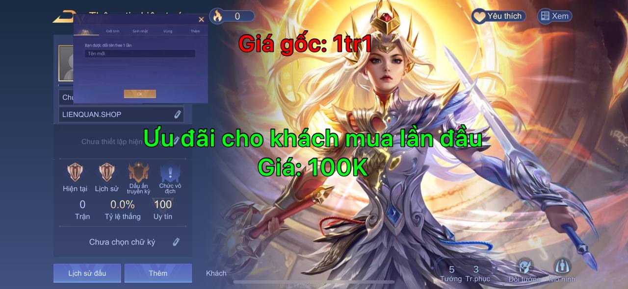 Nick Reg Liên Quân 3