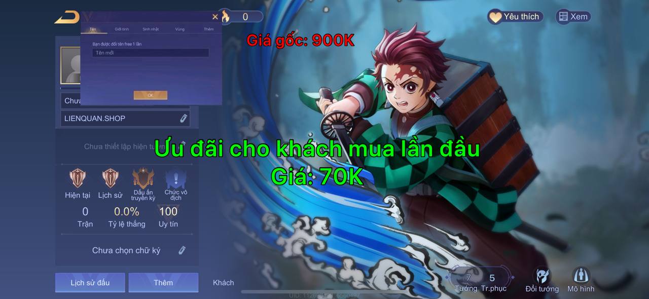 Nick Reg Liên Quân 7