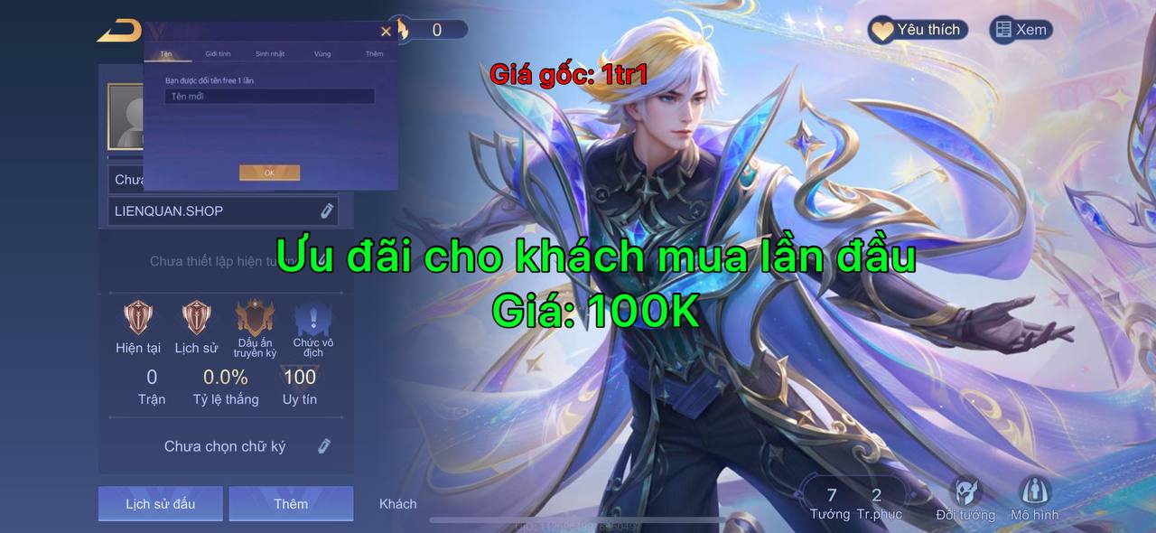 Nick Reg Liên Quân 8