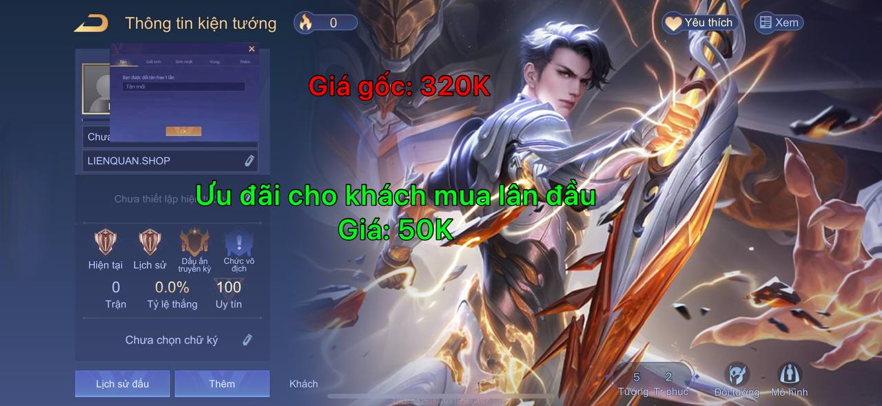 Nick Reg Liên Quân 5